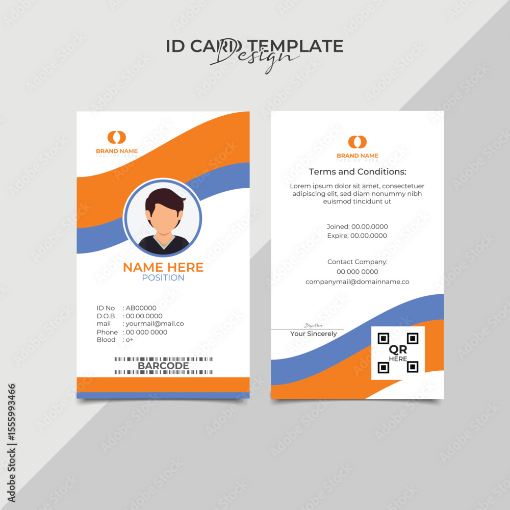 Fototapeta premium Minimal id cards template style