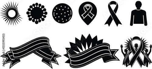 Adobe Illustrator Artwork Vector 3d Realistic Purple Ribbon Set. Pancreatic Cancer Awareness Symbol Closeup. Cancer Ribbon Template. World Pancreatic Cancer Day Concept
