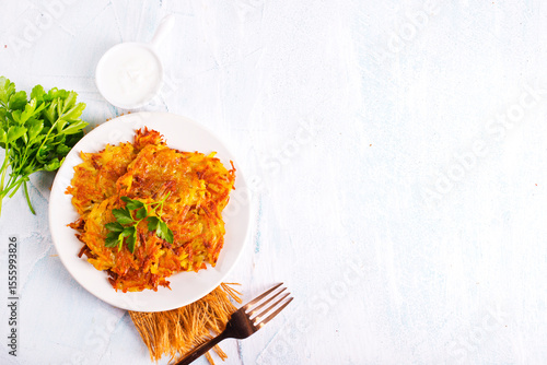 Potato Pancakes on white plate