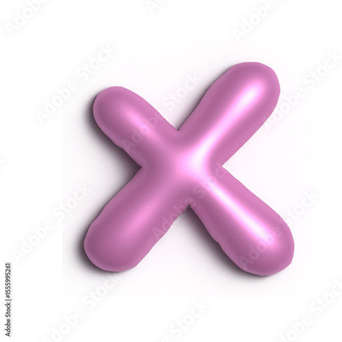 3D Glossy Purple Letter X