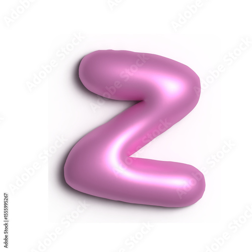 3D Glossy Purple Letter Z