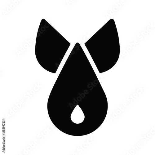 Black Atomic Bomb Icon with Wings on White Background