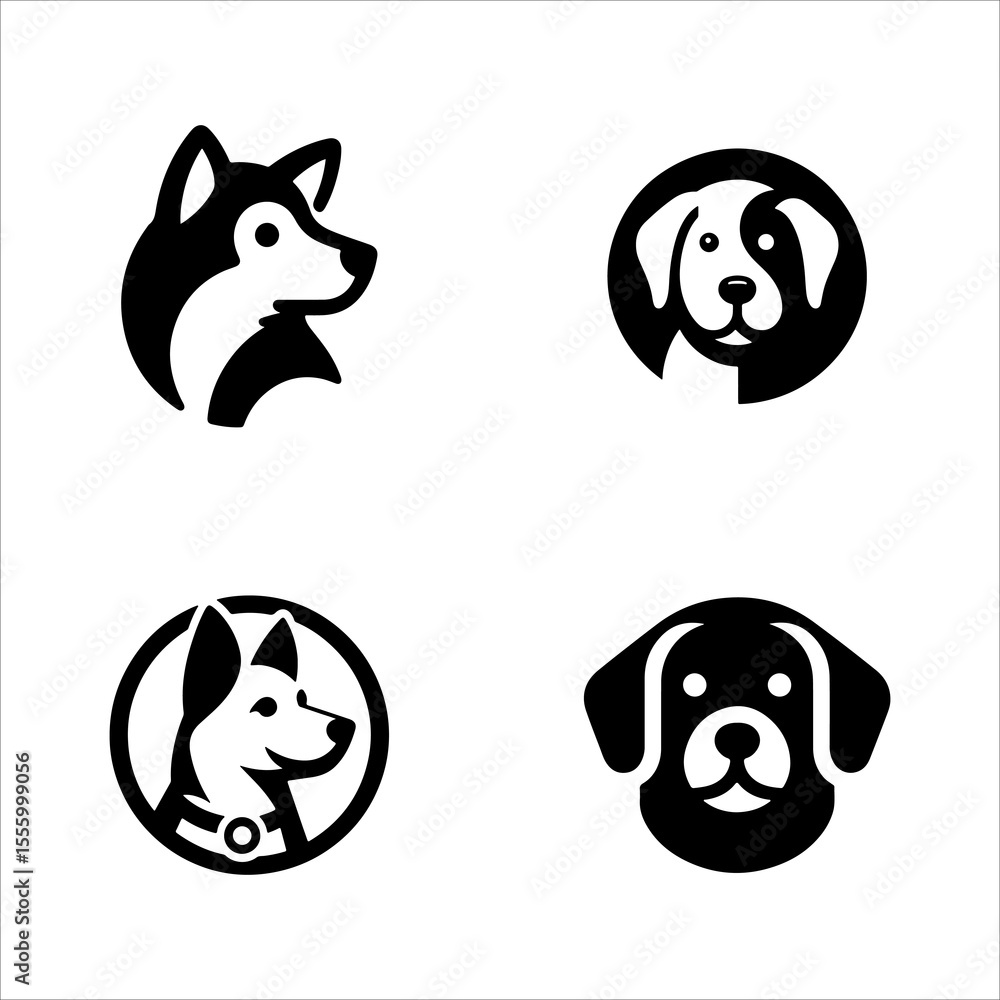 Fototapeta premium Dog Logo Creative Icon Set Vector