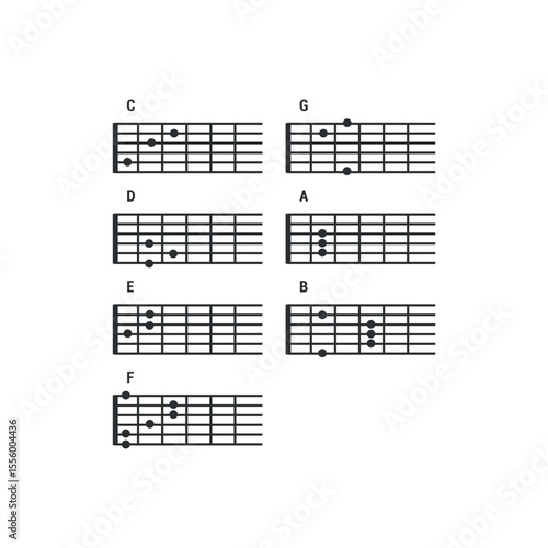 basic guitar chord template design.