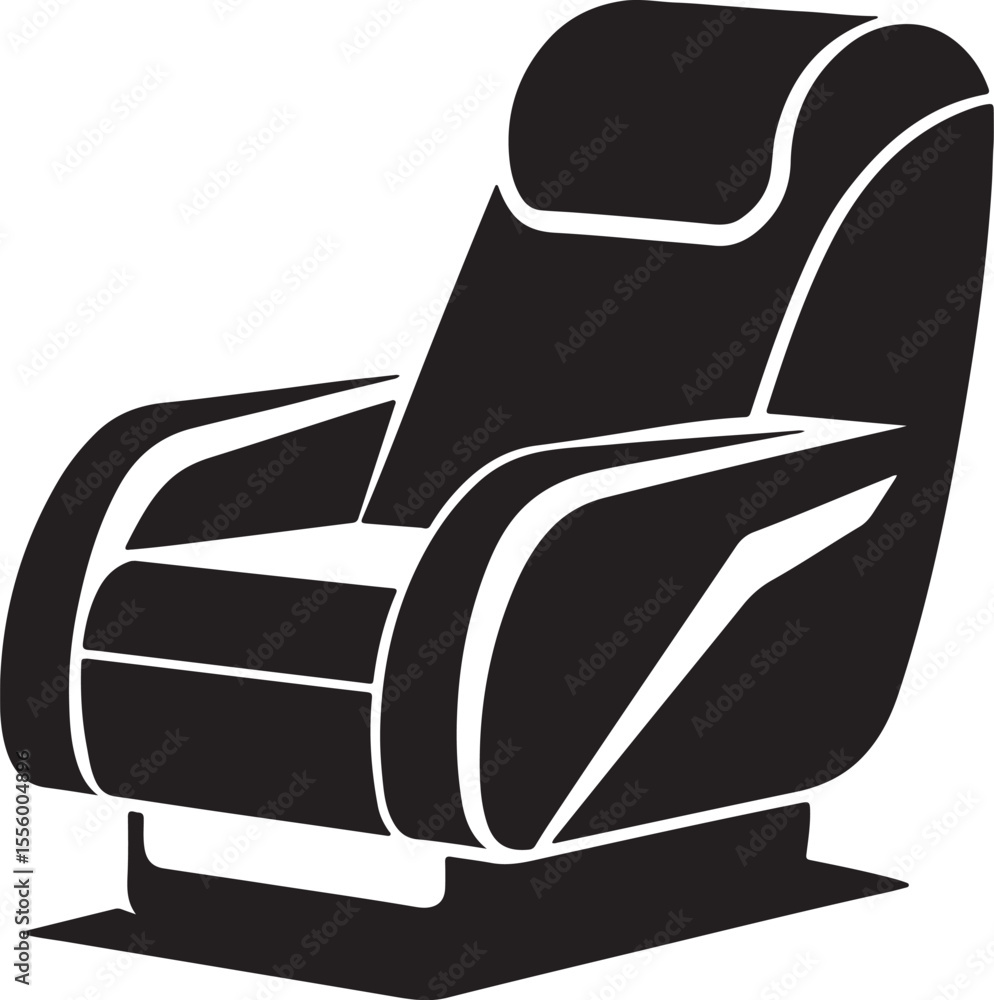 custom made wallpaper toronto digitalmassage chair silhouette, black and white silhouette, vector and illustration