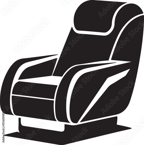 Wallpaper Mural massage chair silhouette, black and white silhouette, vector and illustration Torontodigital.ca