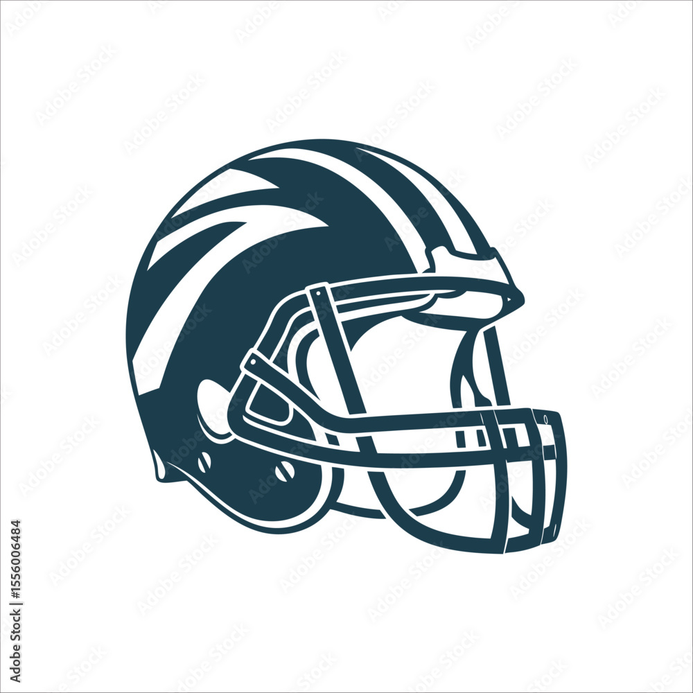 Fototapeta premium Sleek Football Helmet Side View Vector Football Helmet Side view sleek and angular