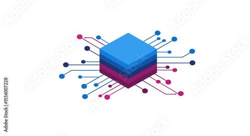 Abstract technology vector illustration: digital innovation for tech design