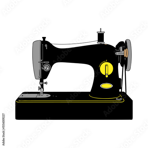 Sewing machine color detail Vector Illustration 