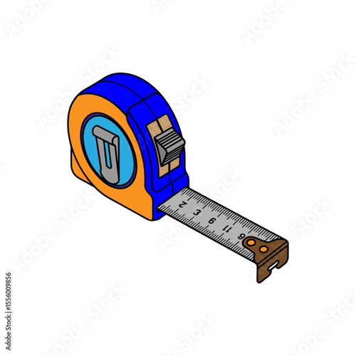 Measuring tape color vector illustration