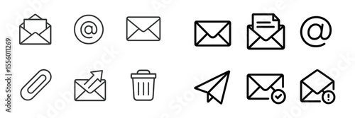 Various email and messaging icons displayed in a clean layout on a digital interface for communication tools