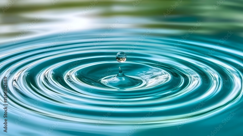 Stunning Teal Water Drop Ripples Abstract Background Stunning Teal Water Drop Ripples Abstract Background