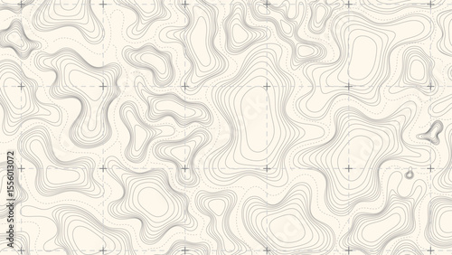 vintage topography map with line paths with dash connection lines with grid lines template