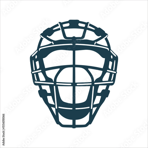 Umpire Mask Icon, Baseball Protective Gear Umpires Mask Bold cage like line