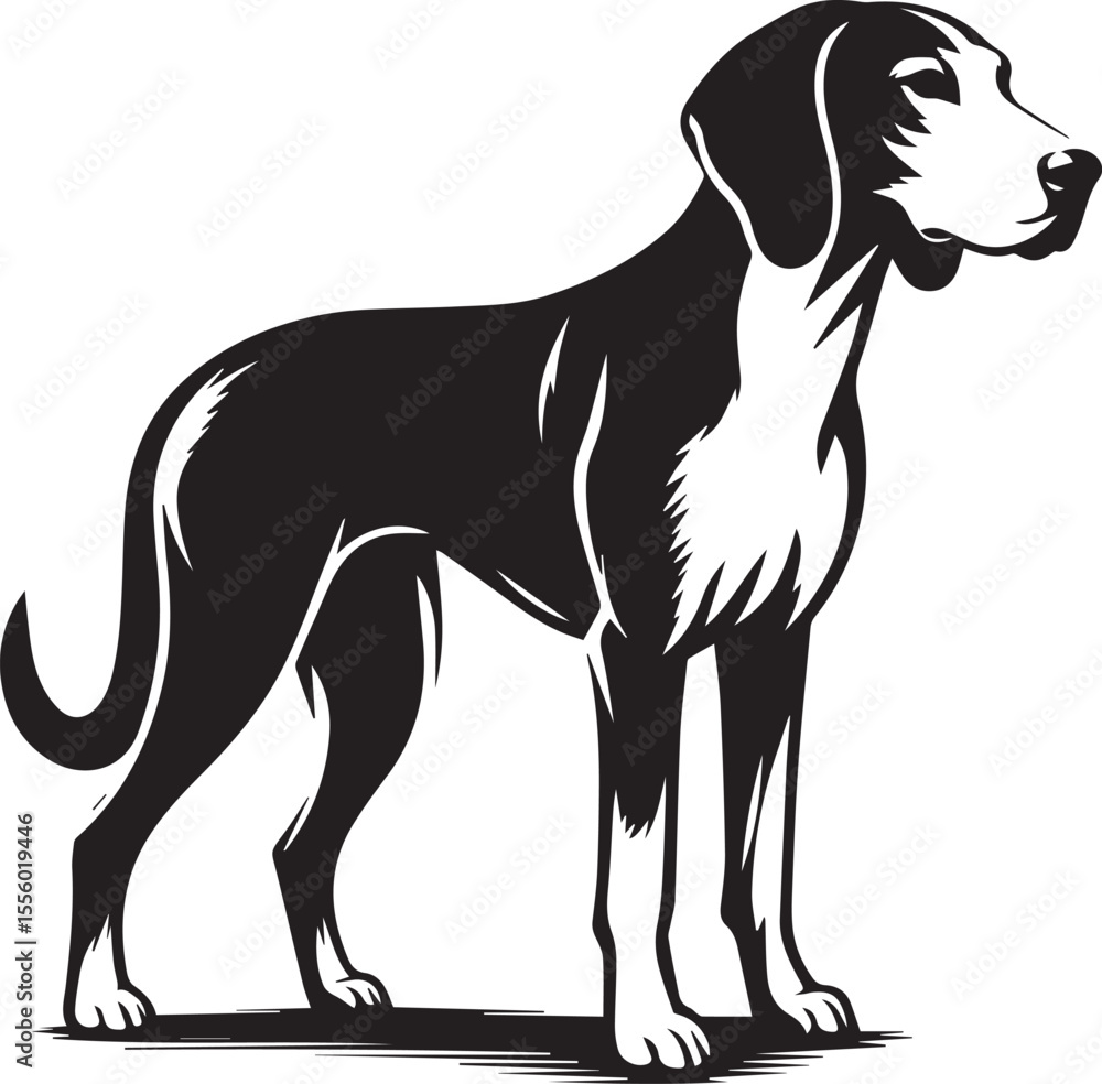 Obraz premium black dog vector illustration, dog logo vector illustration, dog silhouette vector full body