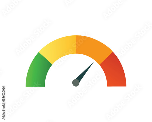 Colorful Performance Gauge Icon – Green to Red Indicator Meter