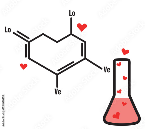Love chemistry vector illustration. Element for love expression. 