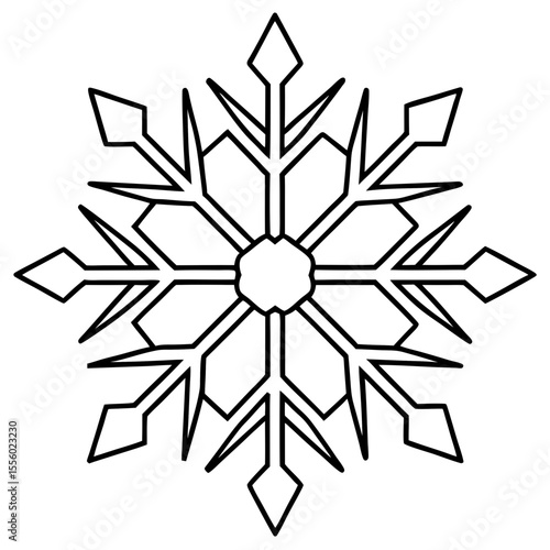 Snowflake line art vector