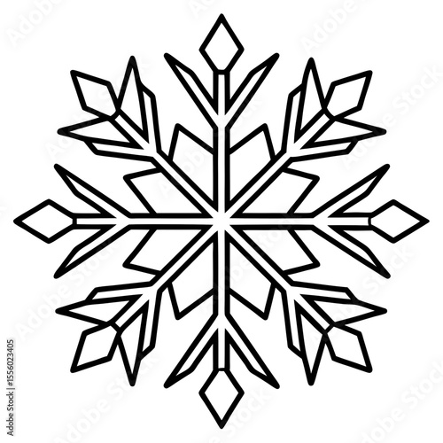 Snowflake line art vector