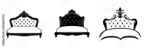 Set of black couch icons featuring elegant designs and distinct styles for interior design and furniture decoration purposes