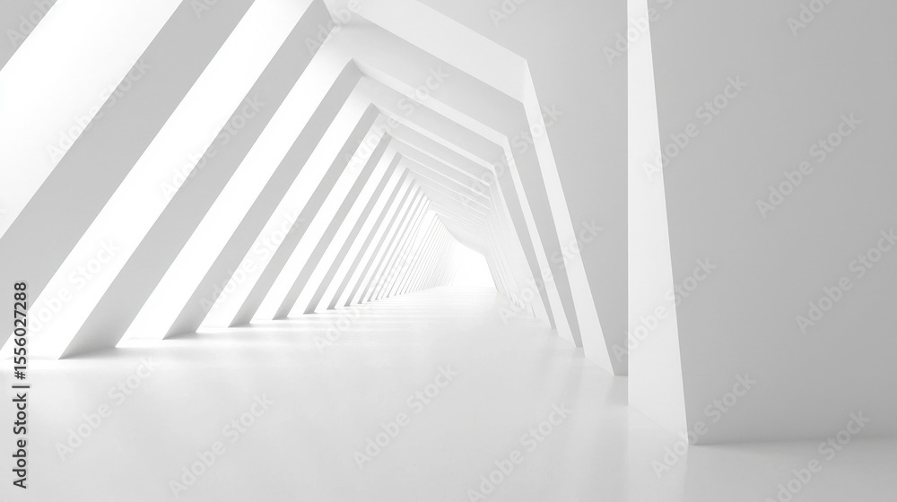 Obraz premium Abstract white architectural corridor perspective