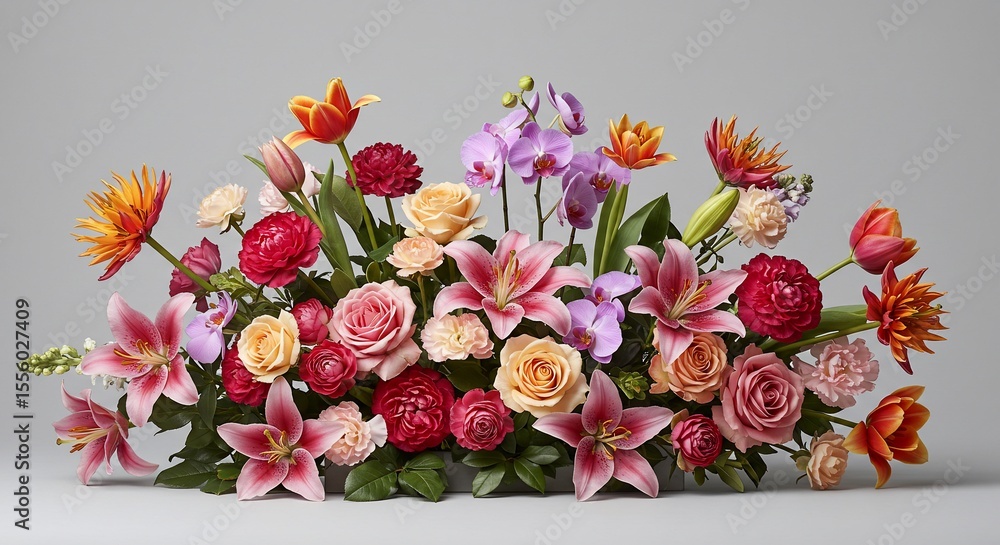 Obraz premium 華やか彩り鮮やか豪華な花束アレンジメント