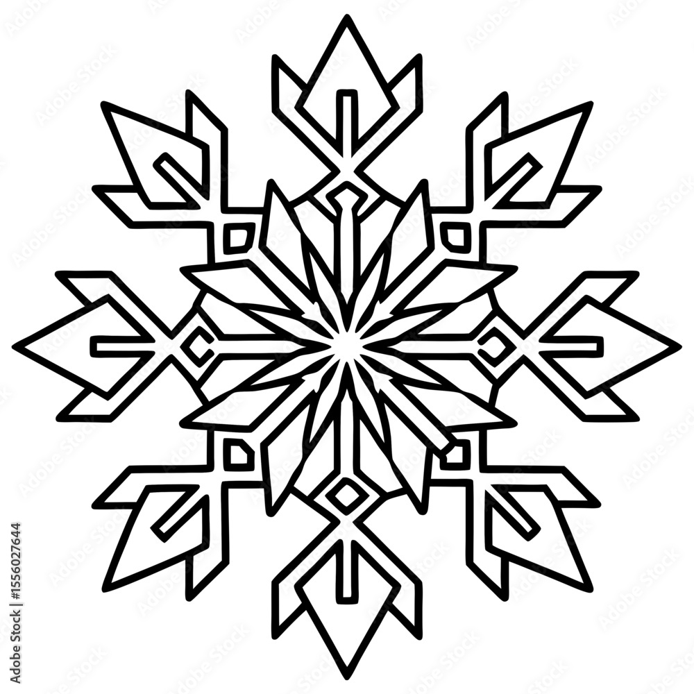 Snowflake Mandala icon vector Snowflake Mandala icon vector