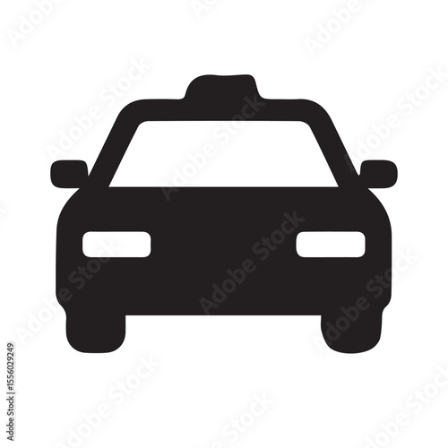 texi car vector icon silhouette