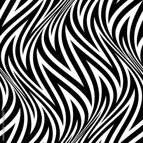 Black and white opart creative abstract geometric pattern design