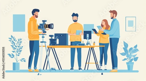 Film crew collaboration creative video production