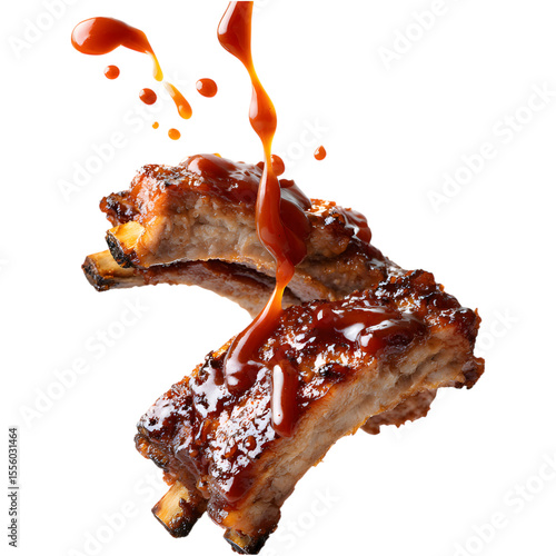 BBQ Pork Ribs with sauce	
