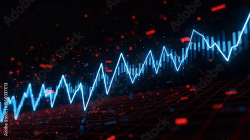 Blue zig zag pattern with blue chart behind