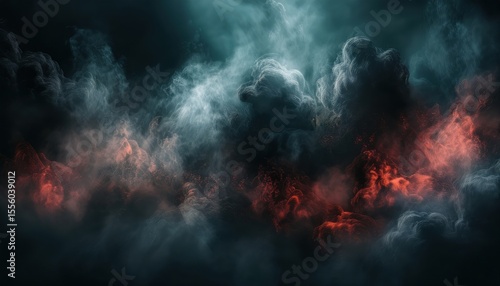 Wallpaper Mural ominous dark war cloud with red embers and blue smoke swirling in chaos, symbolizing battlefield destruction, fiery aftermath, and storm of conflict in abstract motion

 Torontodigital.ca