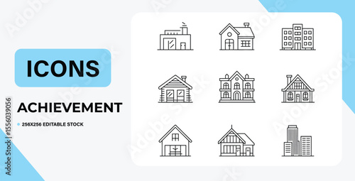 Minimalist Home & Building Line Icons