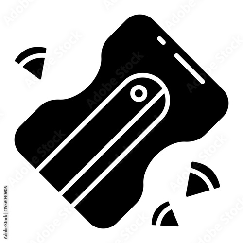 Conceptual solid design icon of sharpener
