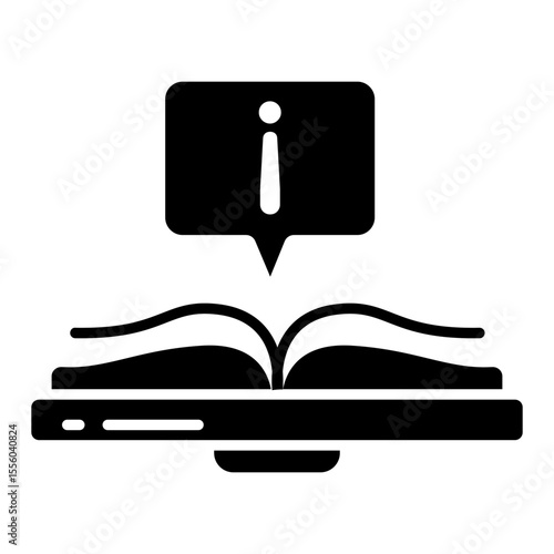 Filled design icon of info book