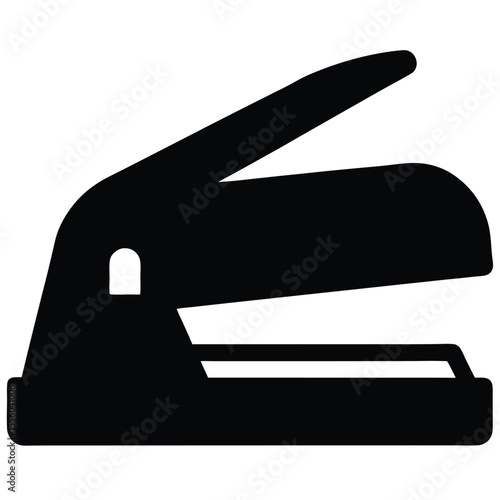 black stapler isolated on white