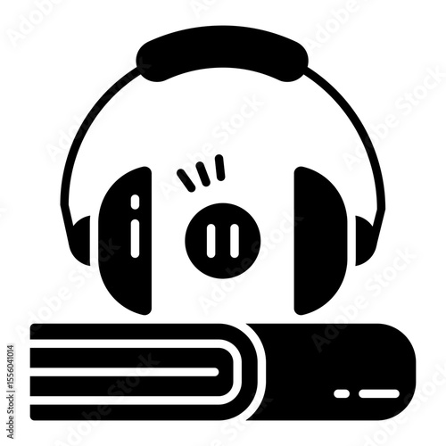Creative design icon of audiobook