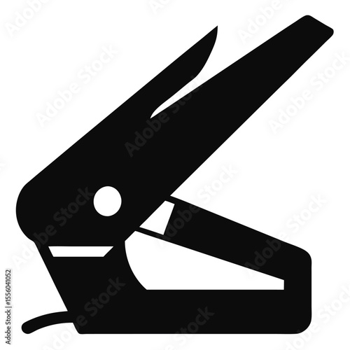 black stapler isolated on white