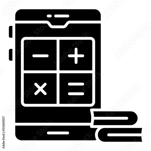 Editable design icon of mobile calculator