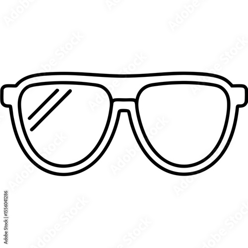 Minimalist Sunglasses Line Art Vector