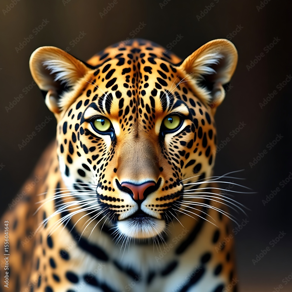Fototapeta premium Close-up of a Majestic Leopard with Intense Gaze
