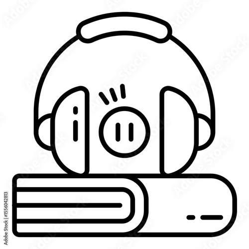 Creative design icon of audiobook