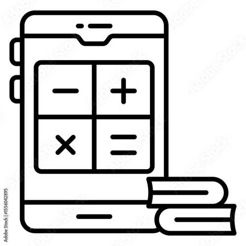Editable design icon of mobile calculator