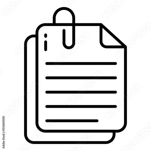 Editable line design vector of paperclip