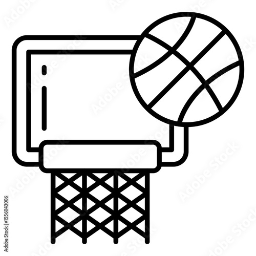 Basketball hoop icon in editable style