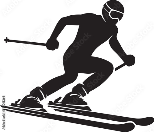 mountain skier speeding down slope