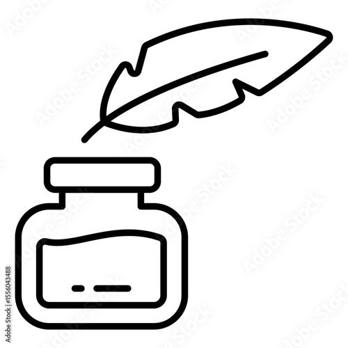 Editable design icon of inkpot