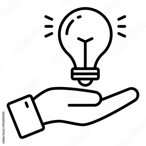 A line design icon of idea care