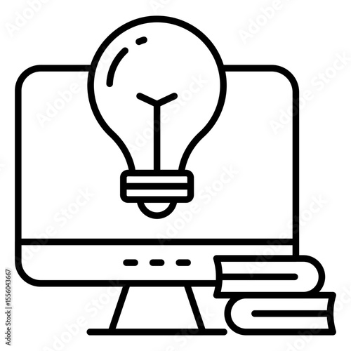 A line design icon of online idea